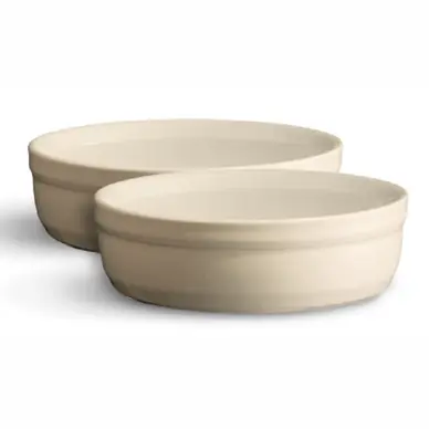 Solde Plat et Saladier Crème Brûlée Emile Henry Argile (Lot de 2)